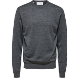 Selected Grå Tøj Selected Town Knit Sweater - Medium Grey Melange