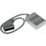 Qnect Scart 2-way splitter 2xfemale male, 0.4m