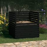 Kompost vidaXL kompostbeholder 100x100x102 massivt fyrretræ sort