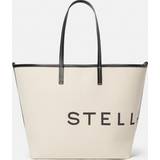 Stella McCartney Bomuld Håndtasker Stella McCartney Womens Ecru Logo-print Organic-cotton Tote bag
