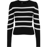Only Stribede Sweatere Only Sally Pullover Sweater - Black