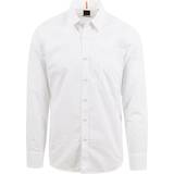 Hugo Boss Off-Shoulder Tøj HUGO BOSS Poplin Regular Fit Shirt - White
