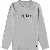 Polo Ralph Lauren Loungewear Grå langærmet t-shirt med tekstlogo på brystet Lyng