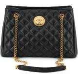 Guld Tasker Versace Nappa Leather Medusa Tote Women's Handbag black