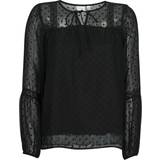 Vila Firkantet - Sort Tøj Vila Detailed Long-Sleeved Blouse - Black