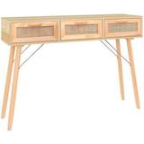 vidaXL brown Solid Wood Pine Console Table