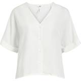Dame - Rund hals Skjorter Object Kortærmet Skjorte hvid