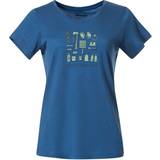 Bergans Dame T-shirts & Toppe Bergans Women's Graphic Wool Tee, XL, North Sea Blue/Jade Green/Navy Blue