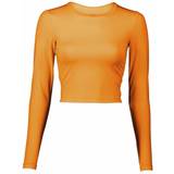 Dame - Gul - Polyamid Overdele Casall Crop Long Sleeve T-shirt - Sunset Yellow