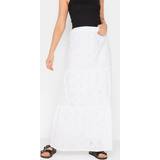 20 - Hvid Nederdele LTS Tall Anglaise Tiered Maxi Skirt - White