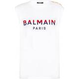 Balmain Bomuld Overdele Balmain Paris flocked T-Shirt