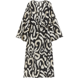 Dame - Polyamid - Slå om-kjoler H&M Long Wrap Dress - Black/Patterned