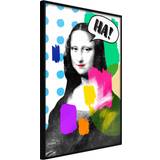 Vægdekorationer Artgeist med ramme Mona Lisa's Laughter Plakat