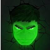 Marvel Børneværelse Marvel 3D LED Light Hulk Face 3D Natlampe