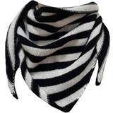 Sort - Uld Halstørklæde & Sjal Black Colour tørklæde Triangle Striped
