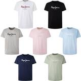 Pepe Jeans Hvid Overdele Pepe Jeans Eggo Logo Print T-Shirt in Cotton with Crew Neck