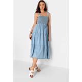 20 - 32 - Blå Kjoler LTS tall blue denim shirred tiered dress