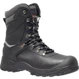Footguard Arbejdssko Footguard nordic high s3 black leather combat steel toe scuff cap safety boots