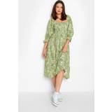 22 - Dame - Grøn Kjoler LTS tall green palm leaf print midaxi dress