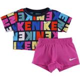 Lilla Øvrige sæt Børnetøj Nike Girls Patterned Logo Top & Pink Shorts Set month