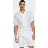 Herre - Hvid Skjorter Only & Sons Slim Fit Resort-krave Skjorte