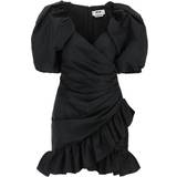 MSGM Sort Tøj MSGM Draped Mini Dress - Black