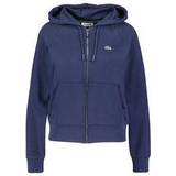 Lacoste Dame Sweatere Lacoste Embroidered Logo Zipped Hoodie in Cotton Mix