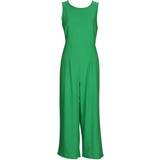 Dame - Grøn - XXL Jumpsuits & Overalls Vero Moda Grønt plisseret jumpsuit ben vidde og bindebånd på ryggen hørblanding Lysegrøn