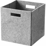 Grå Opbevaringsbokse Cinas Hyldebox låg lysgrå filt Opbevaringsboks