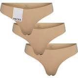 Pieces Hvid Trusser Pieces dame 3-pack thong PCNAMEE Nude