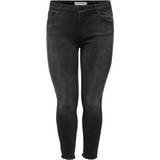 Only 48 - Polyester Bukser & Shorts Only Carwilly Reg Ank Skinny Jeans Black Noos