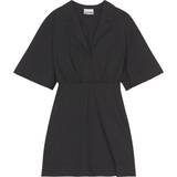Ganni 48 Kjoler Ganni Stretch Stripe Mini Dress Black Sort