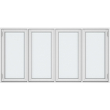 1-fag - Hvide Sidehængte vinduer Klar SH4-4_138 Aluminium, Træ Sidehængt vindue Vindue med 2-lags glas 157x40cm