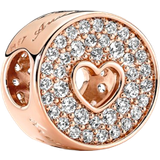 Pandora Pavé & Heart Anniversary Charm - Rose Gold/Transparent