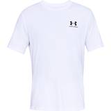 Hvid - Løs Overdele Under Armour Men's Sportstyle Left Chest Short Sleeve Shirt - White/Black