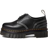 46 ⅓ Derby Dr. Martens Audrick White Stitch Leather Platform Shoes BLACK