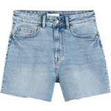 32 - Blå - Elastan/Lycra/Spandex Shorts H&M High Denim Shorts - Light Blue