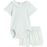 Babyer - Grøn Øvrige sæt H&M Cotton Set 2 pcs -Mint Green/Striped