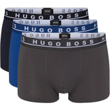 Hugo Boss Bomuld - Boxsershorts tights Underbukser HUGO BOSS Stretch Cotton Trunks 3-pack - Black/Anthracite/Blue