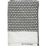Mette Ditmer Grid Gæstehåndklæde Sort, Hvid (100x50cm)
