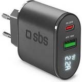 SBS Oplader Batterier & Opladere SBS 20W oplader med LCD skærm. Sort