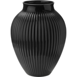 Sort Brugskunst Knabstrup Keramik Grooved Vase 27cm