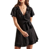 L - Prikkede Kjoler Superdry Summer Wrap Dress - Black