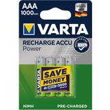 Varta NiMH Batterier & Opladere Varta AAA Accu Rechargeable Power 1000mAh 4-pack