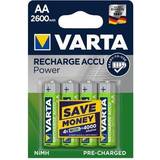 Batterier - Grøn Batterier & Opladere Varta AA Recharge Accu Power 2600mAh 4-pack