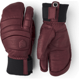 Rød - Skind Tøj Hestra Fall Line 3-Finger Gloves - Bordeaux