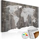 Grå Vægdekorationer Artgeist World of Wood verdenskort Billede