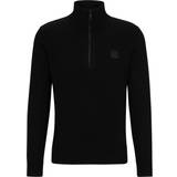 Hugo Boss Sweatere HUGO BOSS Zip-neck knitted sweater in cotton and cashmere