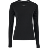 2XU Sports-BH'er - Træningstøj Undertøj 2XU Ignition Base Layer Langærmet Top, Black/Silver Reflective