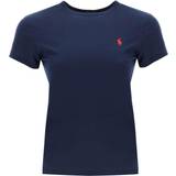 Polo Ralph Lauren Dame T-shirts & Toppe Polo Ralph Lauren Womens Cruise Navy Logo-embroidered Regular-fit Cotton-jersey T-shirt